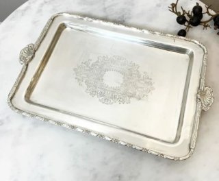 輸入雑貨 ミラー オーバル リボン フレンチグレー クラシック