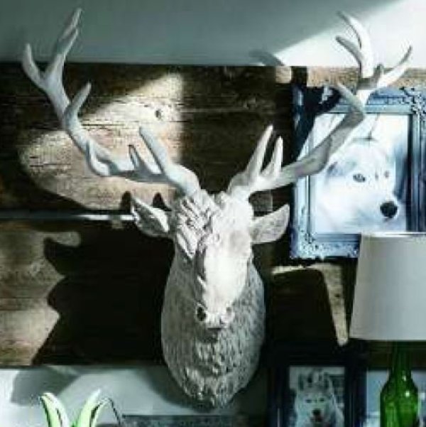 輸入雑貨 壁飾り 鹿 剥製風 ヨーロピアン シャビーシック フレンチ 