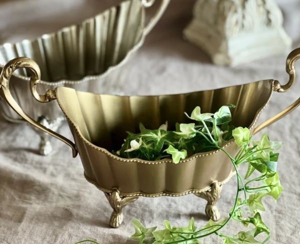 画像3: 輸入雑貨 コンポート ゴールド アンティーク風 小物入れ フラワーポット クラシック 87108PL-GD 送料無料 直輸入 リビングスタジオ (3)