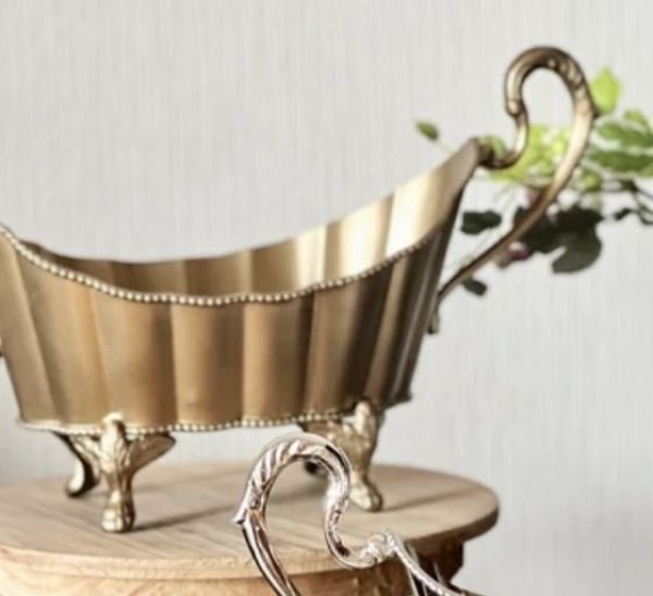 画像2: 輸入雑貨 コンポート ゴールド アンティーク風 小物入れ フラワーポット クラシック 87108PL-GD 送料無料 直輸入 リビングスタジオ (2)