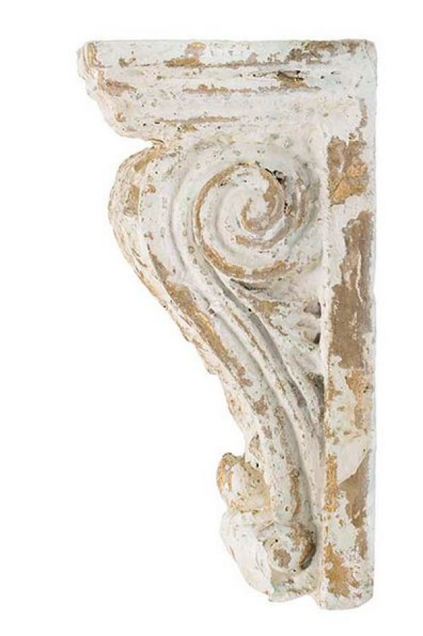 輸入雑貨 壁掛け コンソール ウォールシェルフ 柱頭 ギリシア風 アンティーク風 シャビーシック 壁飾り AN-77182 リビングスタジオ