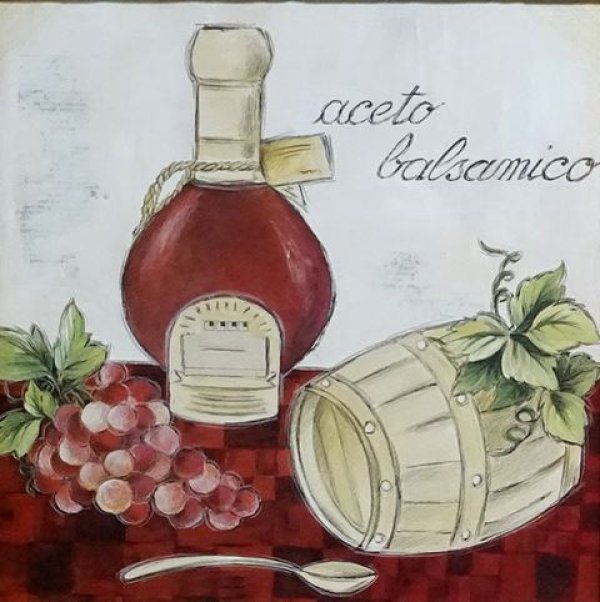 イタリア製 輸入雑貨 額絵 アートフレーム バルサミコ酢 ブドウ