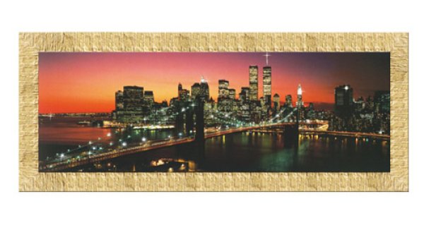 画像1: イタリア製 輸入雑貨 アートフレーム ブルックリン橋 Brooklyn Bridge ニューヨーク 4737-dia-g ゴールド 送料無料 アートイタリア 直輸入 リビングスタジオ (1)