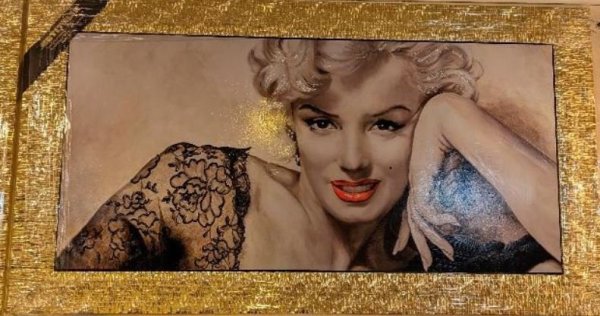 画像1: イタリア製 輸入雑貨 アートフレーム マリリン モンロー Marilyn Monroe ゴールド額 5000-74g 送料無料 アートイタリア 直輸入 リビングスタジオ (1)