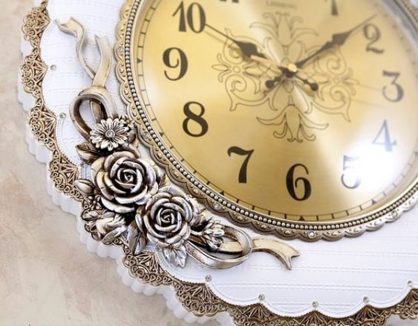 画像4: 輸入雑貨 壁掛け時計 ビクトリアンパレス ウォールクロック 無音 プロヴァンス ホワイト LS-B8333NY1-WH 送料無料 直輸入 リビングスタジオ (4)