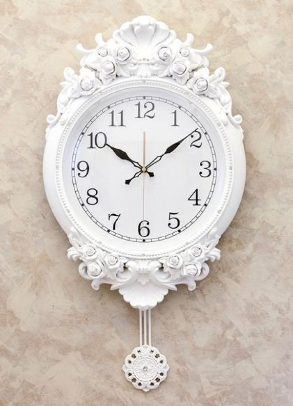 画像1: 輸入雑貨 壁掛け時計 ビクトリアンパレス ウォールクロック 無音 ヴェネツィア  ホワイト lun LS-B8200s-WH 送料無料 直輸入 リビングスタジオ (1)
