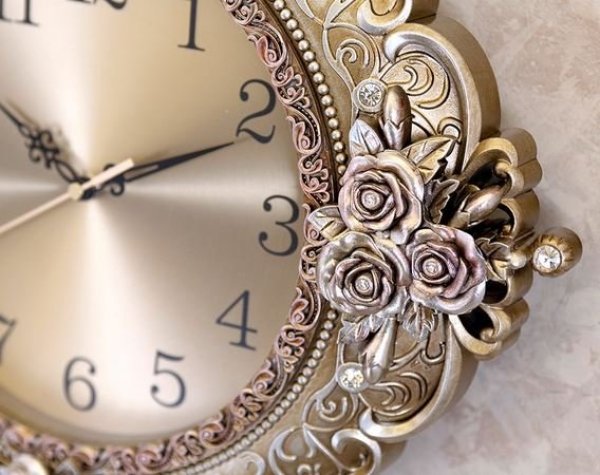 画像4: 輸入雑貨 壁掛け時計 ビクトリアンパレス ウォールクロック 無音 シチリアーノ シルバー ゴールド lun LS-B8216S-NY 送料無料 直輸入 リビングスタジオ (4)