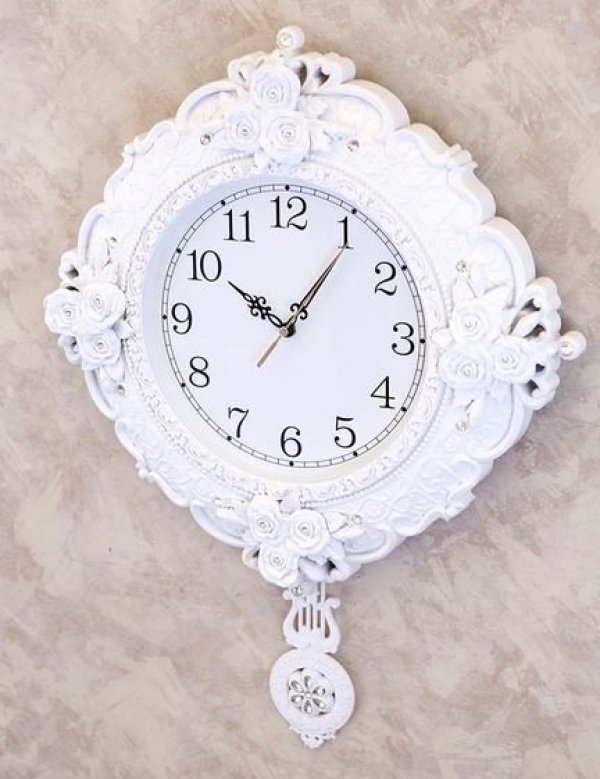 画像2: 輸入雑貨 壁掛け時計 ビクトリアンパレス ウォールクロック 無音 サンタ マリア ホワイト lun LS-B8216S-WH 送料無料 直輸入 リビングスタジオ (2)