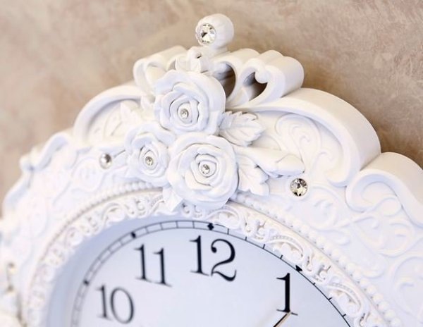 画像4: 輸入雑貨 壁掛け時計 ビクトリアンパレス ウォールクロック 無音 サンタ マリア ホワイト lun LS-B8216S-WH 送料無料 直輸入 リビングスタジオ (4)