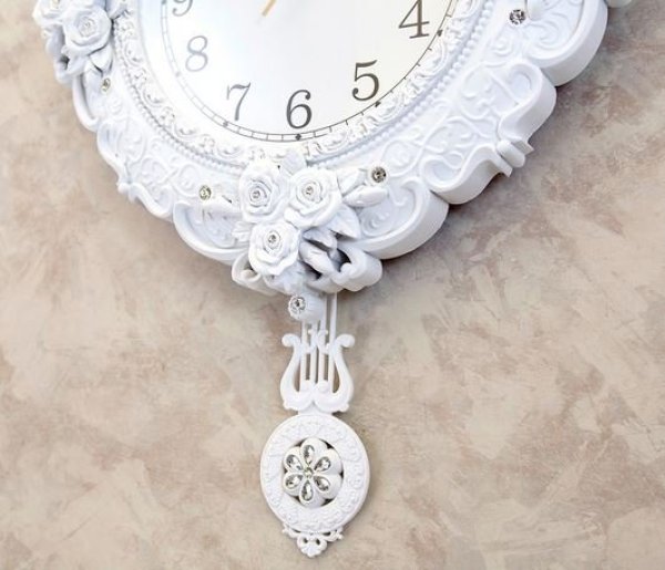 画像5: 輸入雑貨 壁掛け時計 ビクトリアンパレス ウォールクロック 無音 サンタ マリア ホワイト lun LS-B8216S-WH 送料無料 直輸入 リビングスタジオ (5)