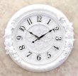 画像1: 輸入雑貨 壁掛け時計 ビクトリアンパレス ウォールクロック 無音 コート ダジュール ホワイト lun LS-FB8205S1-WH 送料無料 直輸入 リビングスタジオ (1)