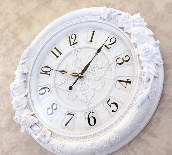画像2: 輸入雑貨 壁掛け時計 ビクトリアンパレス ウォールクロック 無音 コート ダジュール ホワイト lun LS-FB8205S1-WH 送料無料 直輸入 リビングスタジオ (2)