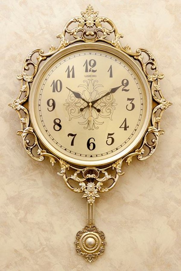 画像1: 輸入雑貨 ビクトリアンパレス ペンデュラムクロック モンテカルロ ゴールド 時計 壁掛け 振り子 ウォールクロック シャビーシック アンティーク風 クラシック LS-H500GNY 送料無料 (1)