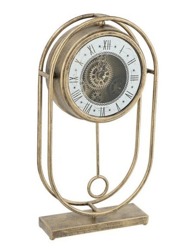 画像4: 輸入雑貨 置時計 ゴールド アンティーク風 ビンテージ風  イタリアン 振り子 歯車 シャビーシック -cot- AN-86842 送料無料 直輸入 リビングスタジオ (4)