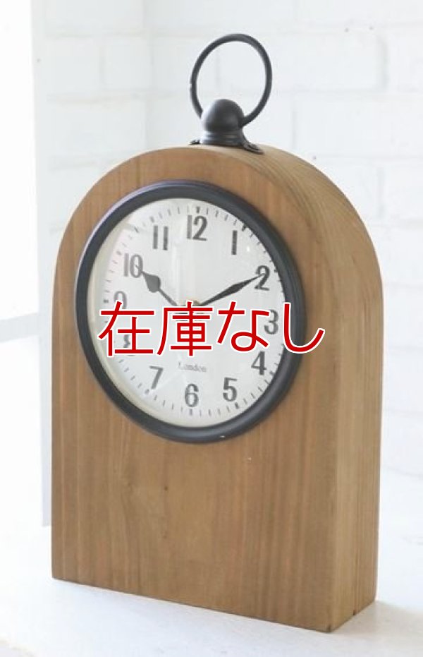 画像1: 輸入雑貨 モブ スタンドクロック ナチュラル アンティーク風 コベントガーデン Covent Garden 置時計 木製 ビンテージ調 BC-26 (1)