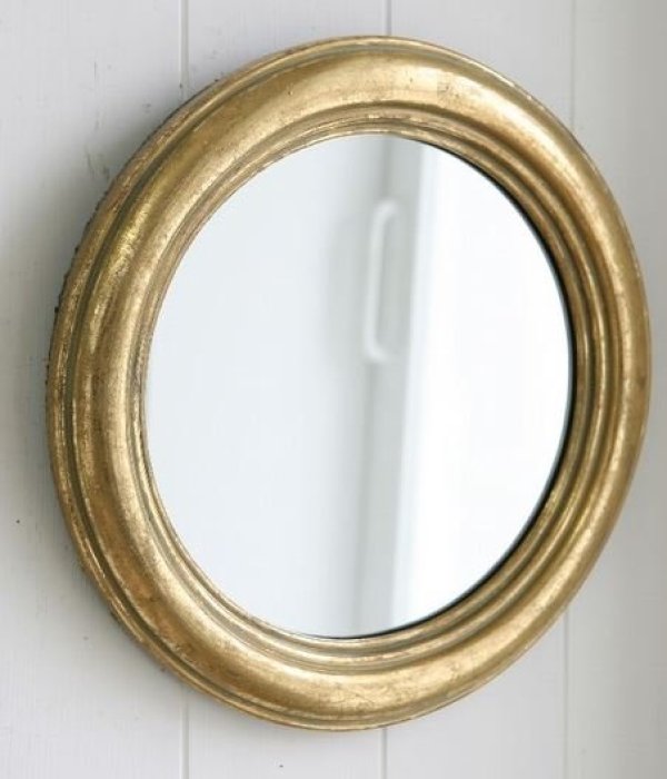 画像1: 輸入雑貨 ゴールドラウンド ウォールミラー 壁掛けミラー 鏡 コベントガーデン Covent Garden シャビーシック アンティーク風 フレンチ KB-26 (1)