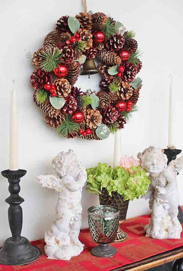 画像5: クリスマス 輸入雑貨 フランパイン コーンリース コベントガーデン Covent Garden Christmas ナチュラル ハンドメイド 壁飾り PS-18 (5)