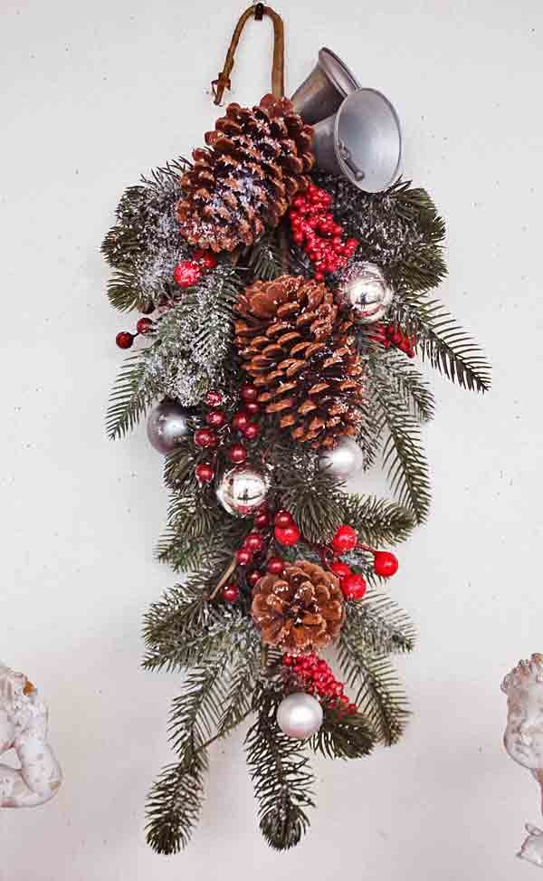 画像1: 輸入雑貨 ウイリム スワッグ クリスマス 壁飾り ドライフラワー コベントガーデン Covent Garden Christmas リース アートフラワー PS-21 (1)