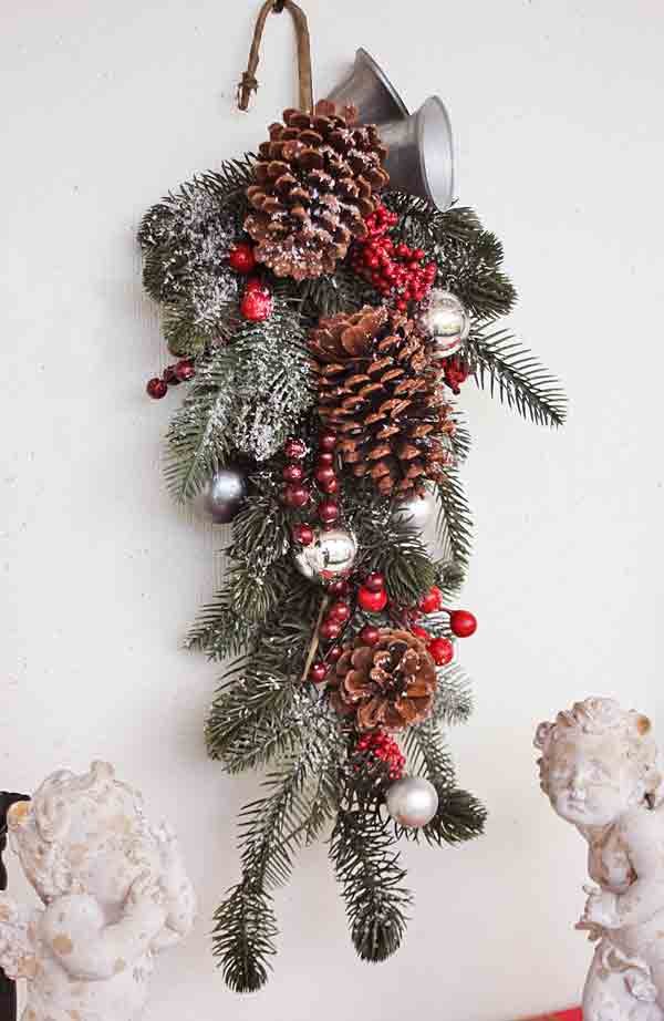 画像2: 輸入雑貨 ウイリム スワッグ クリスマス 壁飾り ドライフラワー コベントガーデン Covent Garden Christmas リース アートフラワー PS-21 (2)