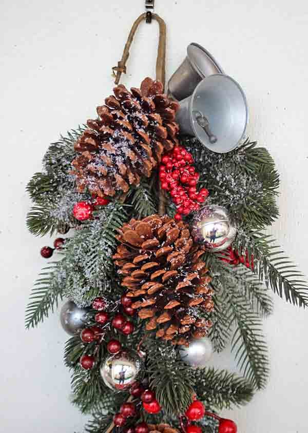 画像3: 輸入雑貨 ウイリム スワッグ クリスマス 壁飾り ドライフラワー コベントガーデン Covent Garden Christmas リース アートフラワー PS-21 (3)