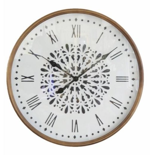 画像1: 輸入雑貨 ホワイトレースクロック 時計 Covent Garden コベントガーデン シャビーシック ウォールクロック クラシック フレンチ アイアン RY-11 送料無料 (1)
