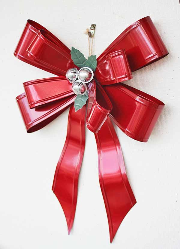 画像1: クリスマス 輸入雑貨 ポリッシュド ギフテリボン コベントガーデン Covent Garden Christmas メタル ナチュラル ハンドメイド 壁飾り US-67 (1)