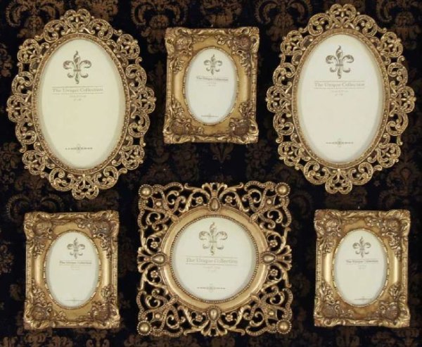 画像2: 輸入雑貨 ファミリーフォトフレーム 6P 写真入れ 壁掛け 壁飾り ウォールデコレーション クラシック ゴージャス エレガント 1383005 送料無料 (2)