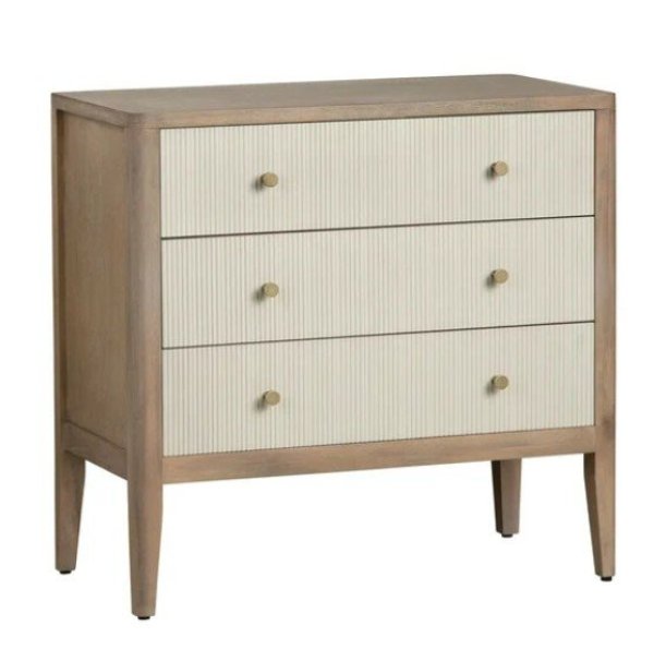 画像1: 輸入家具 チェスト 3段 北欧風家具 モダン ナチュラル アイボリー アンティーク風 コンテンポラリー AC-1046 送料無料 直輸入 リビングスタジオ (1)