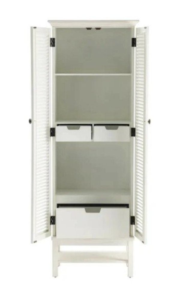 画像3: 輸入家具 トールキャビネット 北欧風家具 シェルフ ナチュラル アイボリー アンティーク風 シャビー AC-3682 送料無料 直輸入 リビングスタジオ (3)