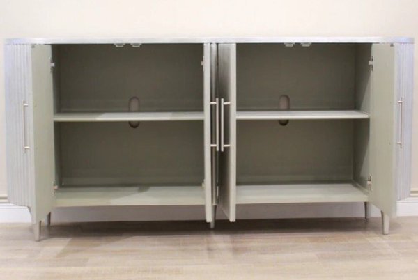 画像5: 輸入家具 サイドボード キャビネット モダン シルバー アンティーク風 シャビー イタリアン AC-5099 家財送料無料 直輸入 リビングスタジオ (5)