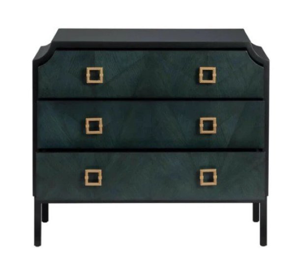 画像2: 輸入家具 チェスト 3段 グリーン 北欧風家具 モダン ナチュラル アンティーク コンテンポラリー AC-8508 送料無料 直輸入 リビングスタジオ (2)