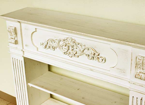 画像9: 輸入家具 マントルピース コンソール シェルフ ホワイト シャビーシック アンティーク 姫系 vil 5006 送料無料 直輸入 リビングスタジオ (9)