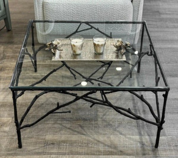画像5: 輸入家具 センターテーブル アイアン 小枝 ブランチ ガラス クラシック シャビー アンティーク風 AC-R003 送料無料 直輸入 リビングスタジオ (5)