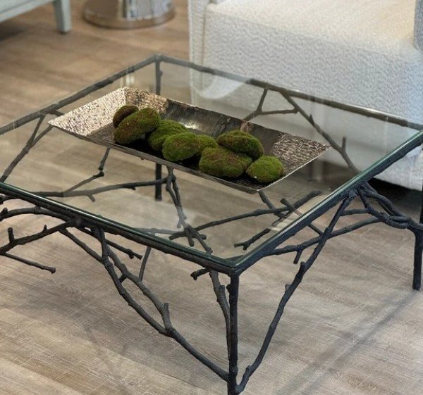 画像6: 輸入家具 センターテーブル アイアン 小枝 ブランチ ガラス クラシック シャビー アンティーク風 AC-R003 送料無料 直輸入 リビングスタジオ (6)