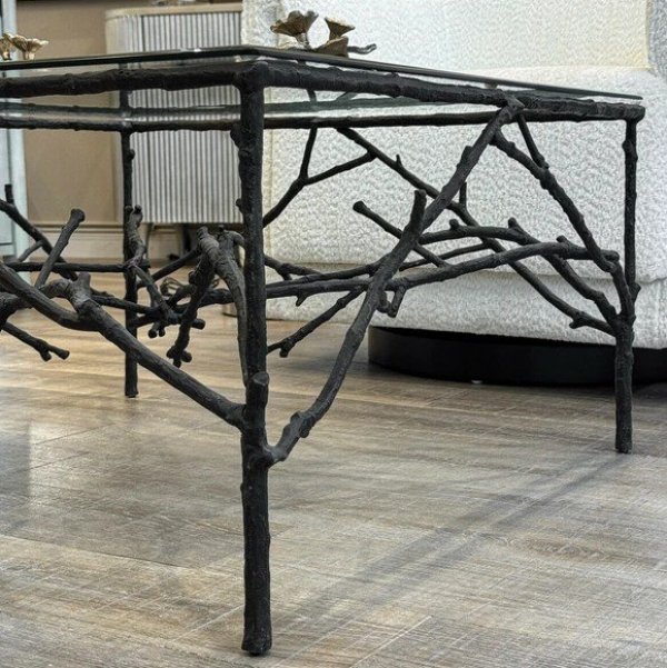 画像7: 輸入家具 センターテーブル アイアン 小枝 ブランチ ガラス クラシック シャビー アンティーク風 AC-R003 送料無料 直輸入 リビングスタジオ (7)