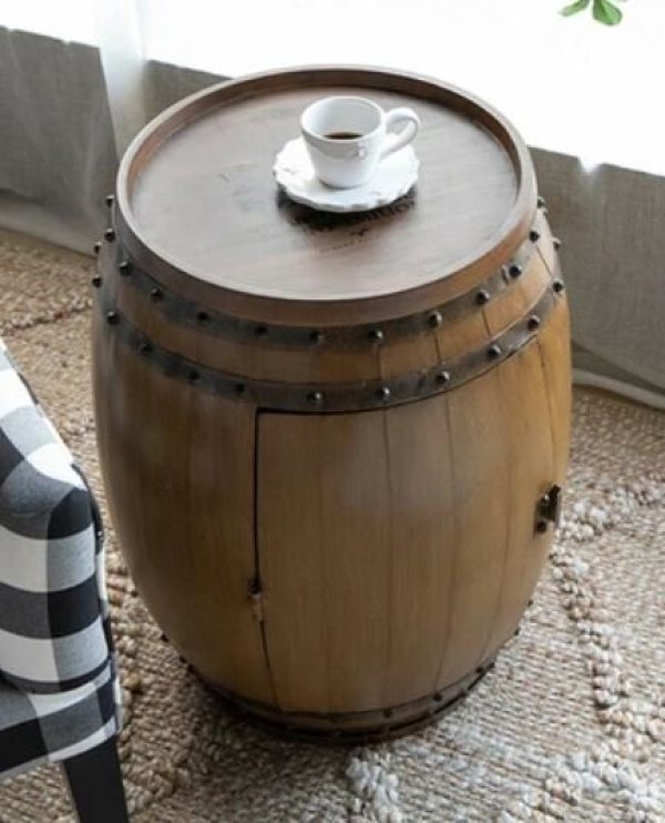 画像4: 輸入家具 ワインラック サイドテーブル 樽型 アンティーク風 ボトルラック シャビーシック AN-80146 送料無料 直輸入 リビングスタジオ (4)