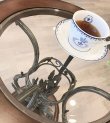 画像6: 輸入家具 コーヒーテーブル サイドテーブル アイアン ウッド ガラス 葉っぱ アンティーク風 古木調 ランプテーブル カフェテーブル 518 FM-18  送料無料 (6)