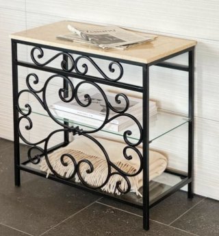 謝恩セール特価】輸入家具 コンソール アイアン ゴールド モダン