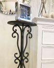 画像3: 輸入家具 花台 フラワースタンド テーブル アイアン 天然木 アンティーク シャビーシック カフェ ナチュラル クラシック イタリアン スリムタイプ φ28cm×高76cm FM-5-S (3)