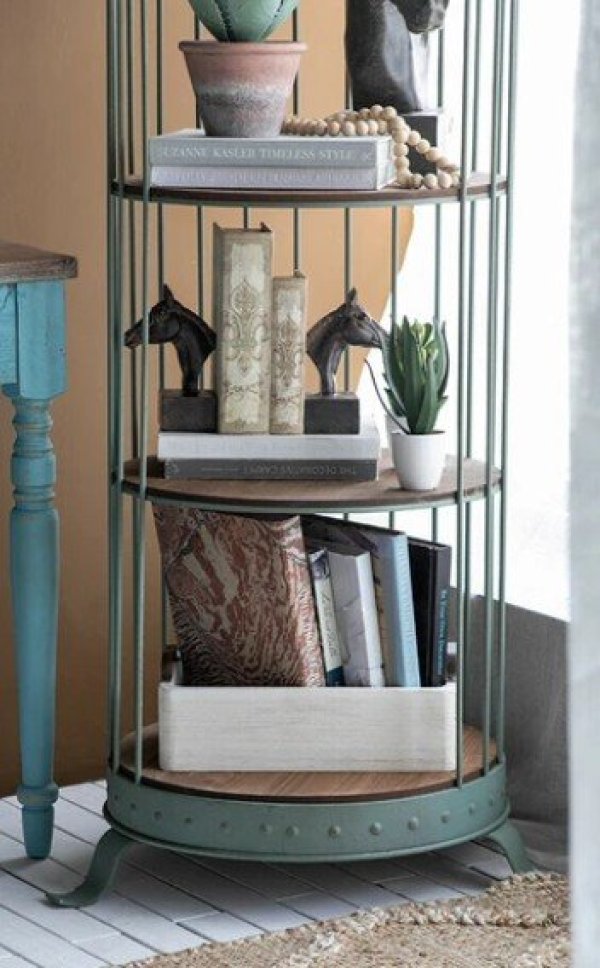 画像8: 輸入家具 シェルフ 飾り棚 バードケージ アイアン シャビー ブックシェルフ プランターラック AN-47489 送料無料 直輸入 リビングスタジオ (8)