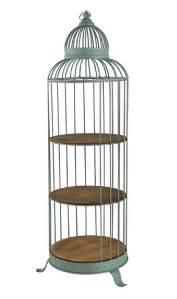 画像1: 輸入家具 シェルフ 飾り棚 バードケージ アイアン シャビー ブックシェルフ プランターラック AN-47489 送料無料 直輸入 リビングスタジオ (1)