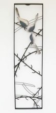 画像1: 輸入雑貨 ウォールデコレーション 壁飾り アイアン 小鳥 シルバー 和風 モダン クラシック シャビーシック アンティーク風 1808TSF001 送料無料 (1)