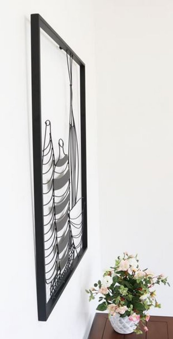 輸入雑貨 ウォールデコレーション アイアン 壁飾り 静物 絵画 花瓶
