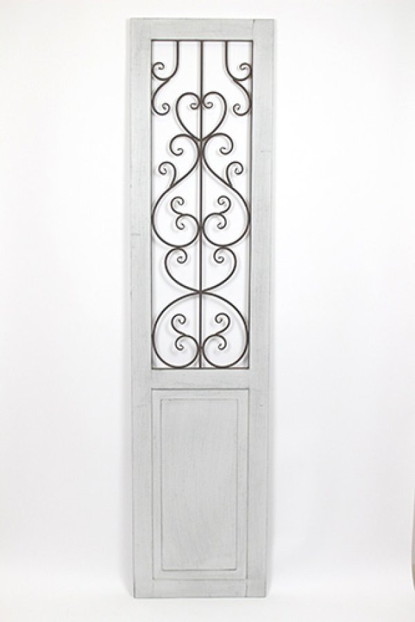 画像1: 輸入家具 アイアン ウッド ドア ホワイト vil 6250 アンティーク風 壁飾り ウォールデコレーション シャビーシック (1)