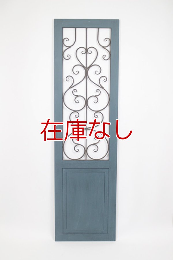 画像1: 輸入家具 アイアン ウッド ドア ブルー vil 6251 アンティーク風 壁飾り ウォールデコレーション シャビーシック  (1)