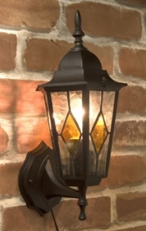 画像1: 輸入雑貨 ブラケット ウォールランプ アヴェニューランプ ブラック ステンドグラス柄 室内用 アンティーク風 11twl1-BK 送料無料 リビングスタジオ (1)