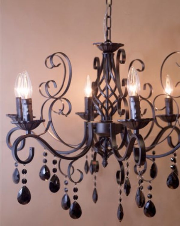 画像4: 輸入家具 シャンデリア アイアン 6灯 ブラック ダークブラウン クラシック シャビーシック アンティーク風 ナチュラル 姫系 MODI-P6DB 送料無料 (4)