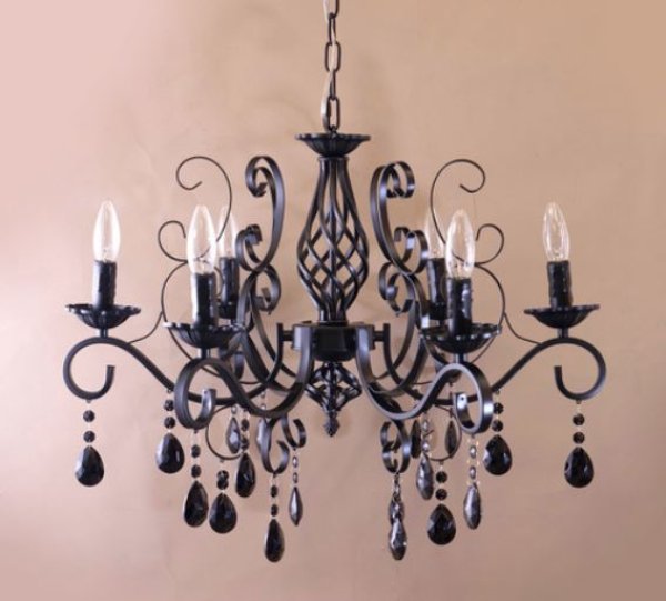 画像3: 輸入家具 シャンデリア アイアン 6灯 ブラック ダークブラウン クラシック シャビーシック アンティーク風 ナチュラル 姫系 MODI-P6DB 送料無料 (3)