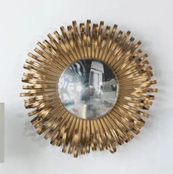 画像1: 輸入雑貨 ミラー モダン アンティーク風 ゴールド アルミ 壁飾り ウォールデコレーション 花びら 65cm AN-44404 送料無料 直輸入 リビングスタジオ (1)