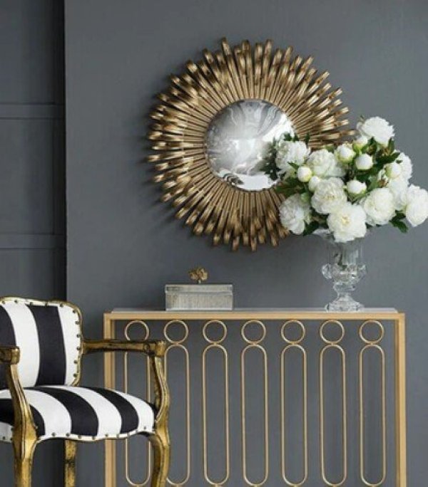 画像7: 輸入雑貨 ミラー モダン アンティーク風 ゴールド アルミ 壁飾り ウォールデコレーション 花びら 65cm AN-44404 送料無料 直輸入 リビングスタジオ (7)